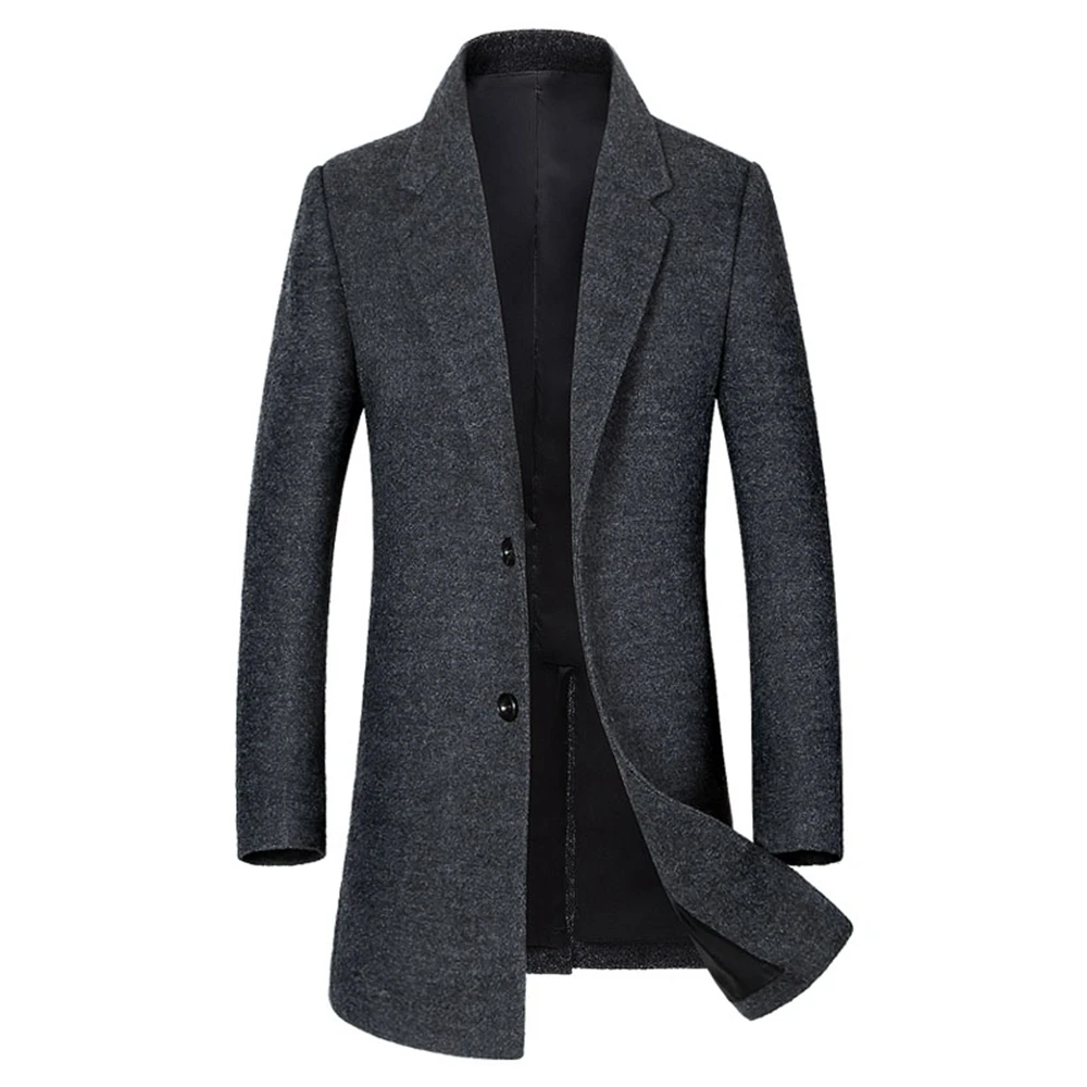 men's cashmere coat men wool trench male turn down collar