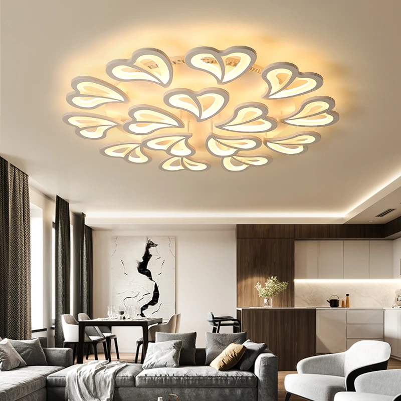 

Modern Luster Led Ceiling Lights with Remote Control Ceiling Lamp for Living Room Flush Mount Interior Lighting Bedroom Kitchen