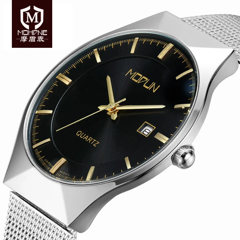 

New men's watch net belt quartz watch calendar waterproof simple male watch men clock