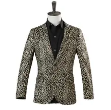 men leopard suits designs masculino homme terno stage costumes for singers coat men blazer dance clothes jacket star style dress