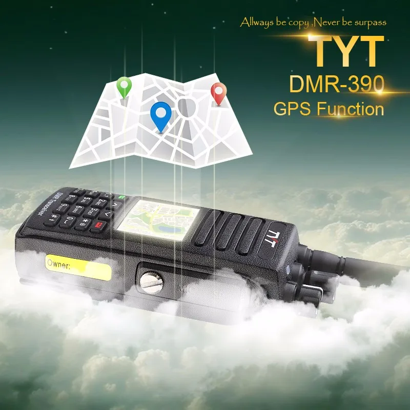 100% Оригинальный TYT MD-390 UHF 400-480 МГц 1000 CHS шифрование водонепроницаемый DMR цифровой двухстороннее радио с функцией gps