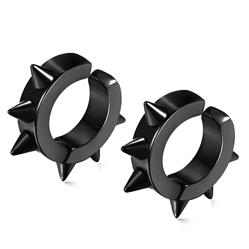 

1 PC Fashion Six Thorn Titanium Round Earings Women Anti-allergic Ear Cuff Clip Earrings Korean No Pierced No Hole Earings