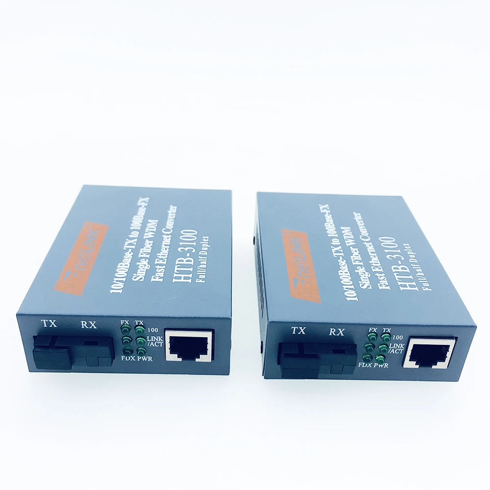 1 пара HTB-3100 волоконно-оптический медиаконвертер волоконно-оптический приемопередатчик одиночный волоконный преобразователь 25 км SC 10/100 м Одномодовый одиночный волоконный