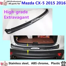 Car External outside Rear Bumper trim Stainless Steel+Plastic Scuff plate pedal *luxurious*1pcs for Mazda CX-5 CX5 2015 2016