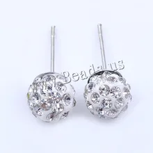 Нержавеющая сталь серьги со стразами круглый шар кристалл набор серьга для Для женщин мода кубического циркония Pendientes ювелирные изделия