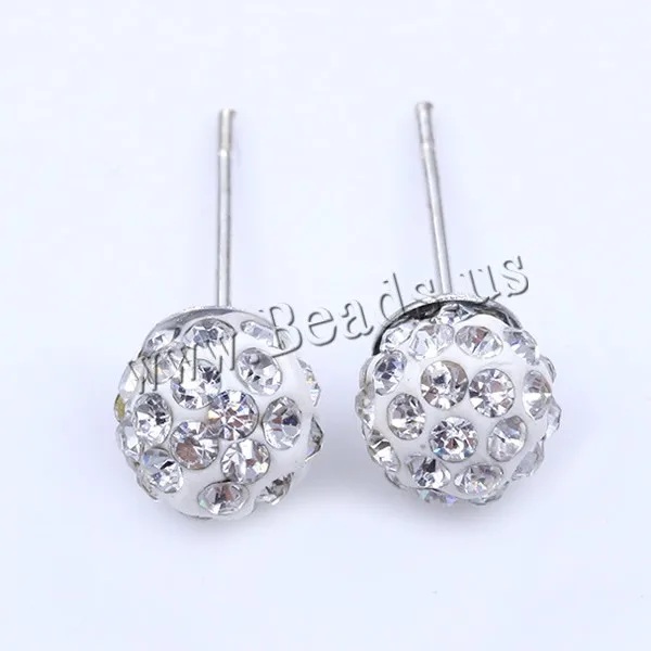 

Stainless Steel Earrings Rhinestone Round Ball Crystal Stud Earring Set For Women Fashion Cubic Zirconia Pendientes Jewelry