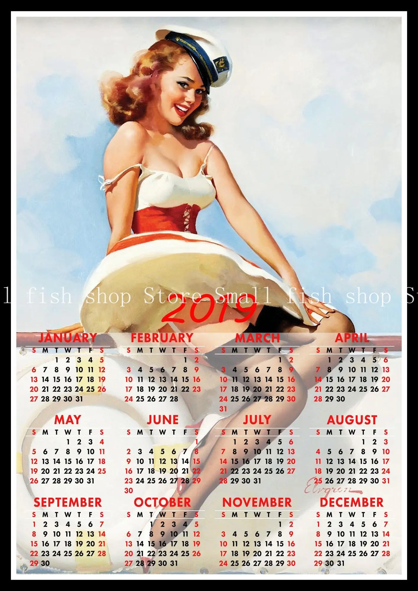 Сексуальная красота живопись календарь плакат домашние декоративные принадлежности белая мелованная бумага стикер на стену домашний декор