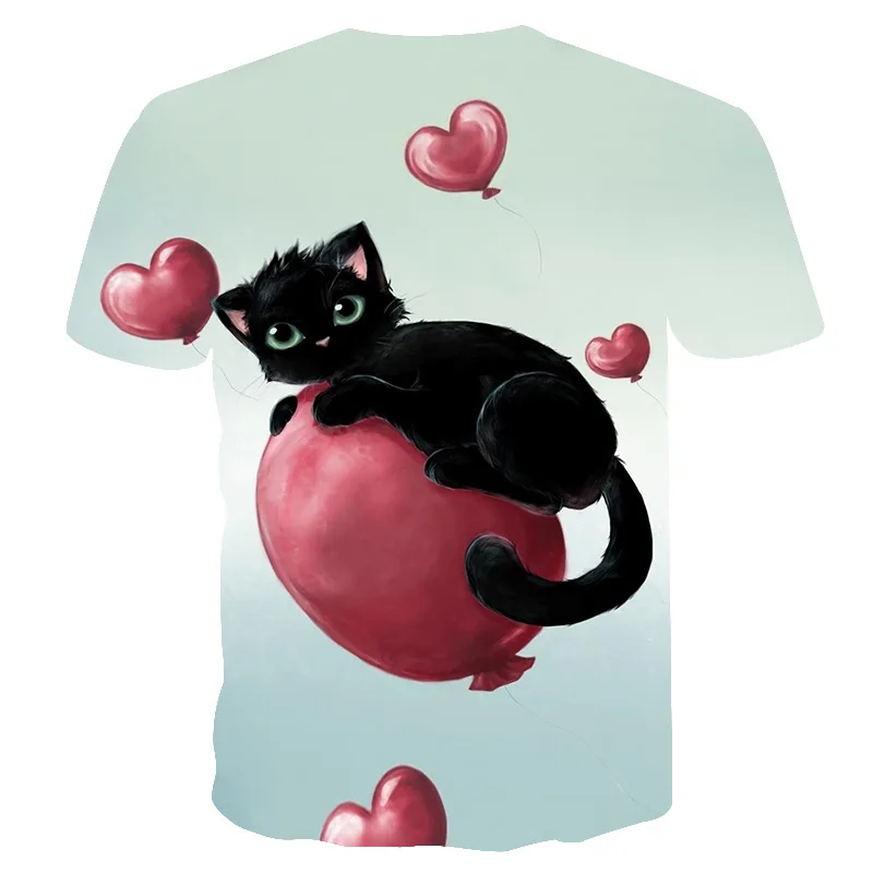 

Summer New Men And Women Casual Lovers T Shirts 3d Cat Series Printed Short-sleeved T Shirt