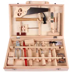 Дети моделирование плотник обслуживания toolbox игрушка Дровосек разборка сборки Деревообработка коробка деревянная металлическая игрушка