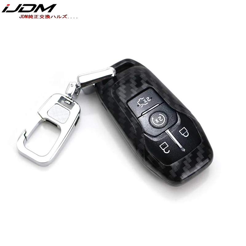 iJDM Exact Fit Black Glossy Carbon Fiber Pattern Key Fob Shell w