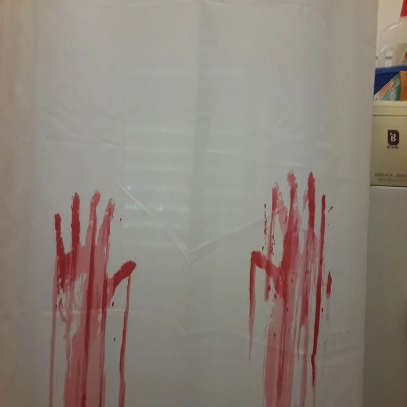 Забавные Товары для ванной комнаты полиэстер ткань печатный кровавый отпечаток занавеска для душа s Водонепроницаемый моющийся ванный занавес 180*180 см
