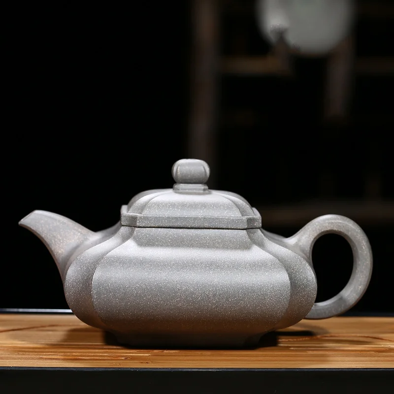 

PINNY 450ml Yixing Purple Clay "Four-sided" Teapot Chinese Kung Fu Tea Pot Hand Made Purple Sand Crafts Natural Ore Drinkware