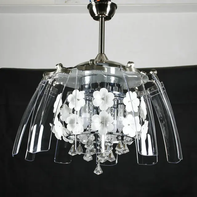 New K9 Crystal Ceiling Fan Lights Took Off Stealth Restaurant New K9 Crystal Ceiling Fan Lights Took Off Stealth Restaurant Light 52 Inch Compact Fashion Single Lamps Led