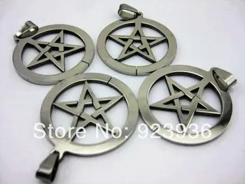 

FREE SHIPPING 25pcs Fashion Men's Cool Five Star Druid Totem Amulet Round Pendant&necklace