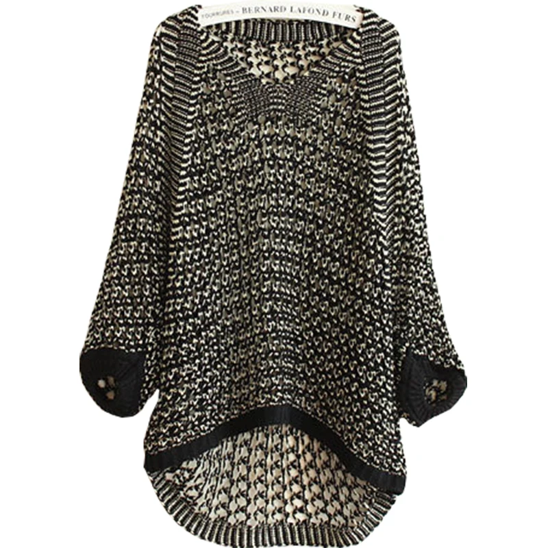 

Korean New Spring Fall Summer Sweater Women Hollow Gold long-sleeved Big Yards Loose Knit Coat Female Blouse Vestidos LXJ076