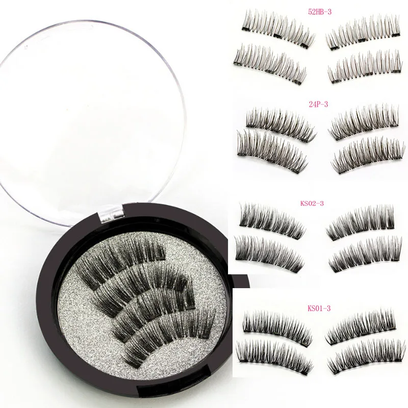 

3 Magnetic Eyelashes Extension Natural False Eyelashes on magnets Reusable 3D Magnetic Fake Eye Lashes Makeup Soft Easy To Wear