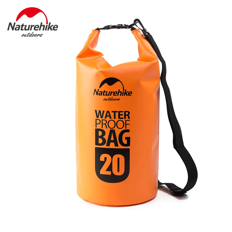 Naturehike 5L/10L/20L водонепроницаемая сумка Сверхлегкая уличная 4 цвета Мужская и женская 500D сумка для воды игрушечный набор «Дрифт» водонепроницаемая сумка для плавания - Цвет: Orange 20L