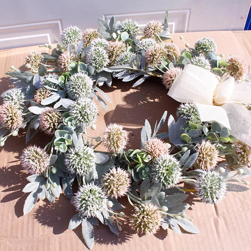 

Hanging Fake Flower Garland Artificial Hydrangea Flower Wreath Home Garden Front Door Wall Window for Wedding Decoration Floral
