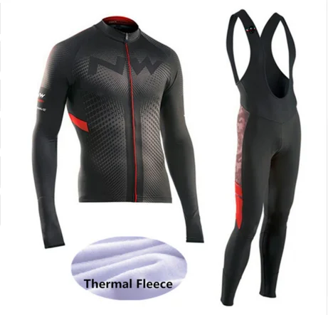 

Winter Thermal Fleece NW Cycling Jersey Long Sleeves Warm Ropa Ciclismo Maillot MTB Bicycle Clothing Bike Clothes -DD67