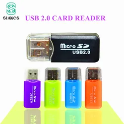 SIANCS – Mini lecteur de cartes externe coloré, USB 2.0, adaptateur hub, pour PC, MP3, MP4 