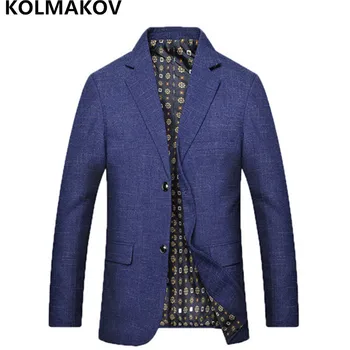 

2018 New Arrival Fashion Men's Blazers Skinny High Quality Blazers Men Suits Jackets Cotton Blue Blazer Plus Size 3XL Blazers