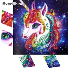 EverShine Diamond Painting Cartoon Picture Of Rhinestones Special Shaped Round Diamond Embroidery Animals Home Decoration