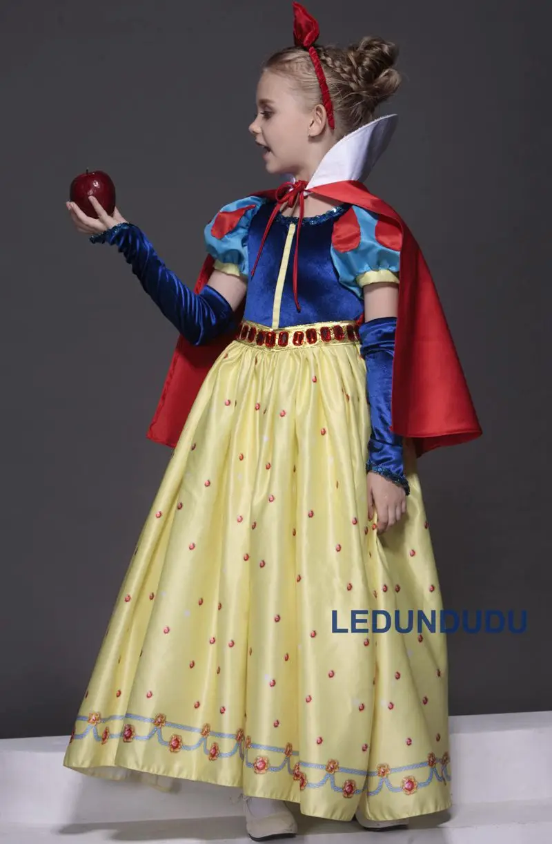 2018 New Arrival High Quality Snow Whit Cosplay Costume for Kid Girls Princess Gem Dress Children Halloween Carnival Party Dress (2)