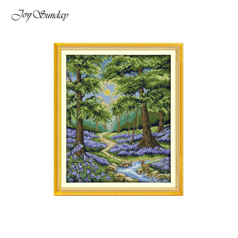 Joy Sunday китайские наборы для вышивки крестиком 11CT 14CT печатные узоры Bluebell Forest цветы