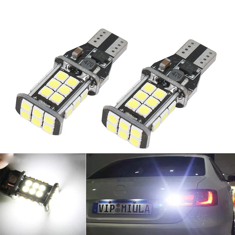 2x T15 W16W 921 24 SMD 3030 светодиодный лампы Canbus без ошибок автомобильный резервный свет