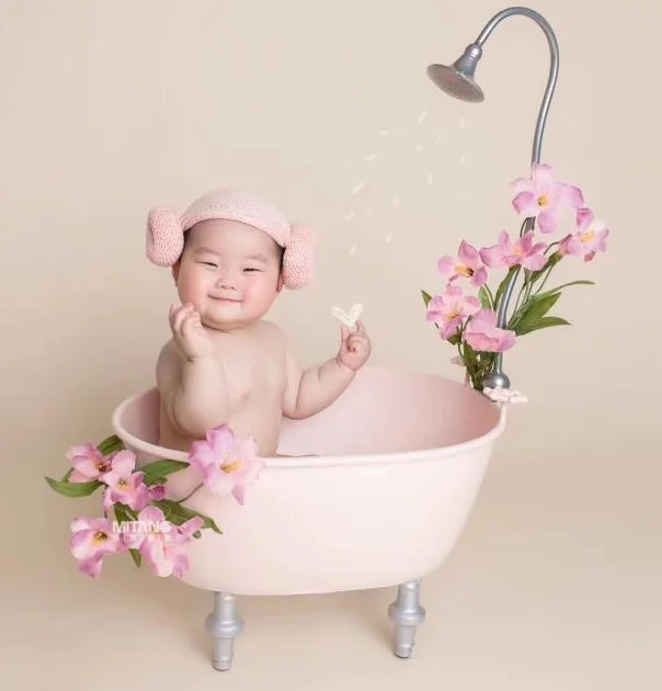 Newborn photography props bathtub 100 days full moon ...