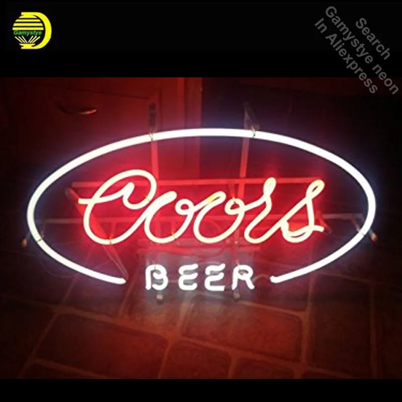 Неоновая вывеска для пива Coors неоновая лампа знак Бизнес отель Дисплей ручной работы Стекло трубки пивной пользовательских неоновый свет