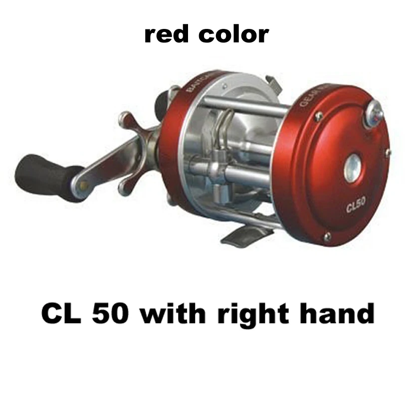 CL серия Рыболовная катушка троллинг катушка baitcast Катушка 6061 AL. Гладкая основная передача применяется звездная система сопротивления - Цвет: red color CL50