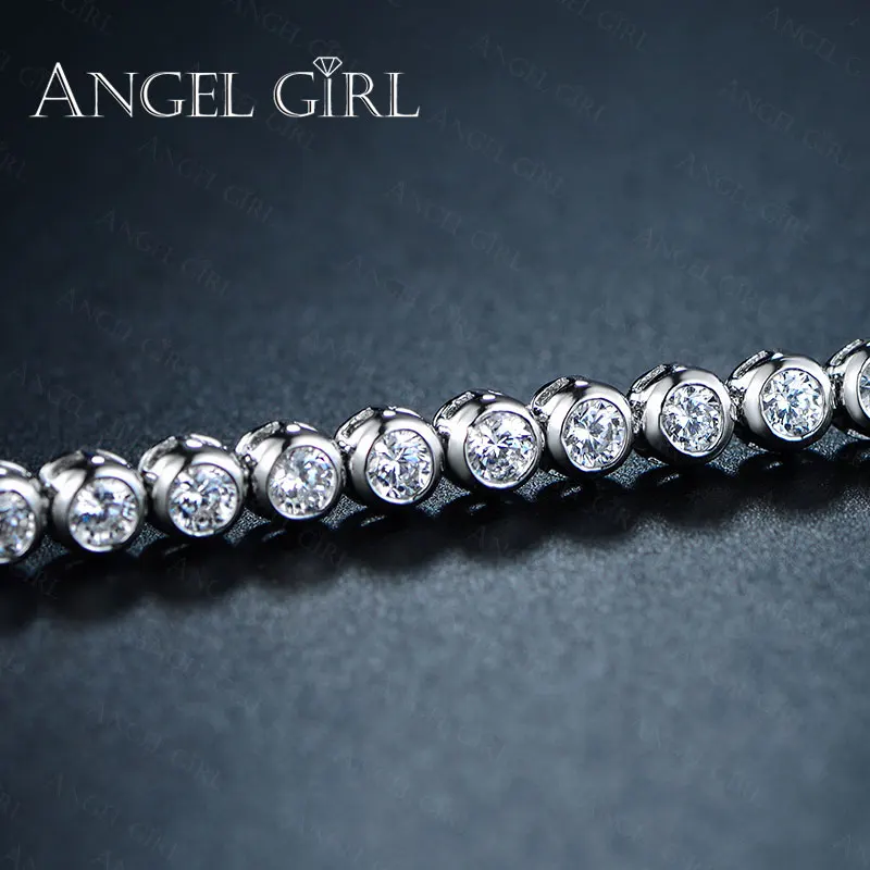 Angel girl 2019 Модные женские роскошные белые золотые цвета Круглый прозрачный CZ