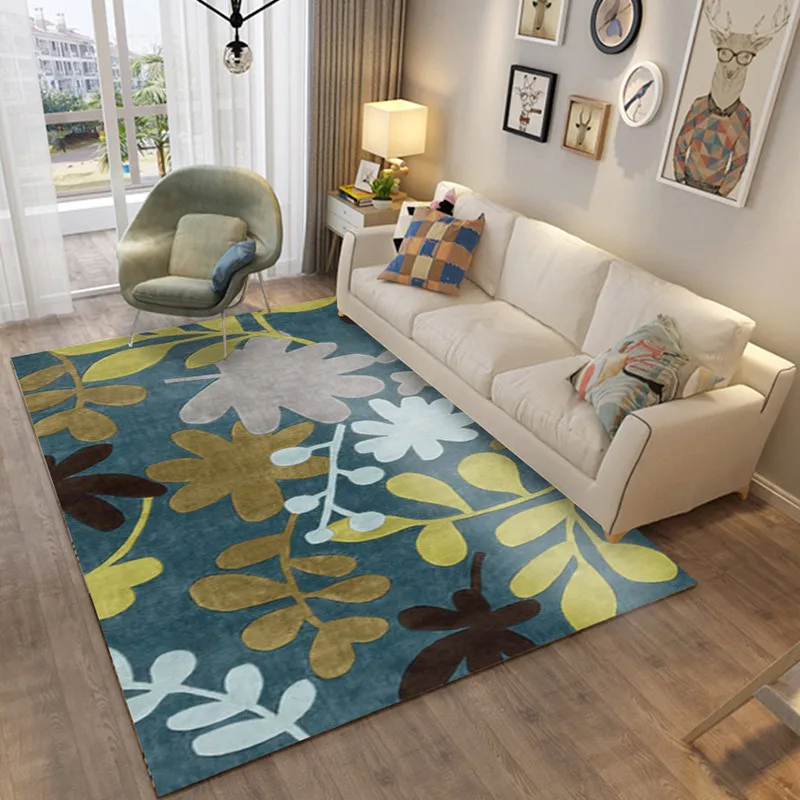

Honlaker Fashion Flowers Living Room Carpet Modern Home Decoration Rug Non-slip Bedroom Floor Mat Large Coffee Table Carpets