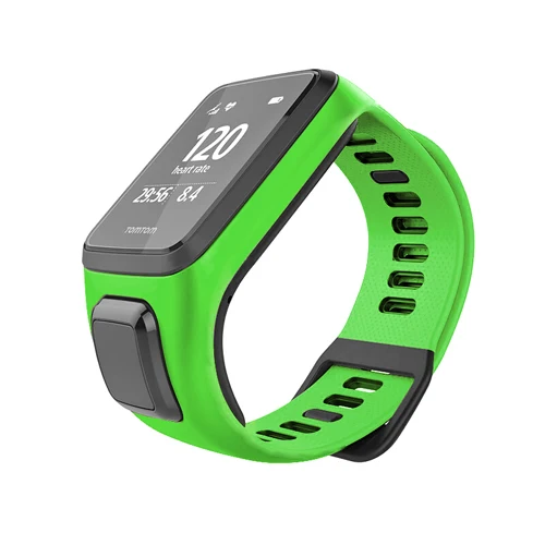 Replacement Silicone Wrist Band Strap For TomTom Runner 2 3 Spark 3 Adventurer Golfer 2 Spark Cardio GPS Sport Smart Watchband - Цвет: Green