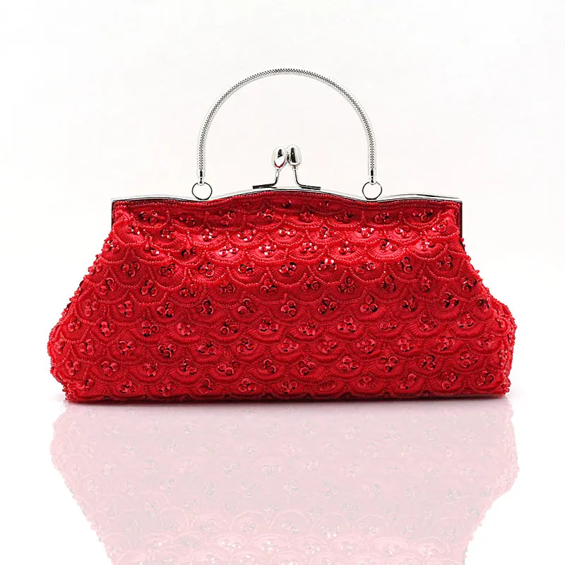 Дизайн фиолетовый Для женщин банкета Свадебная вечерняя сумочка; BS010 сумкиогофункциональная дорожная сумка-клатч стильный бисером и блестками для невесты вечерние кошелек Макияж сумка 2564 - Цвет: Красный