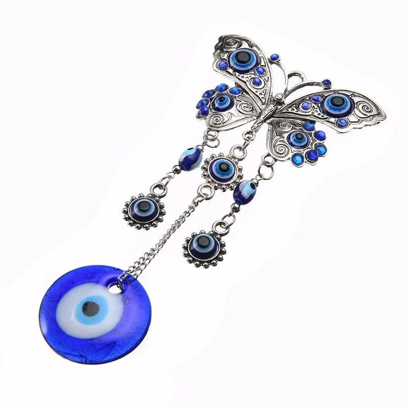 1 шт. подвески в виде бабочки 20 см Lucky Turkish Blue Glass Evil амулет глаза для автомобиля