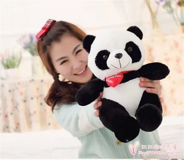 40 см панда красное сердце я люблю тебя панда плюшевая игрушка мягкая подушка, подарок на день рождения h959