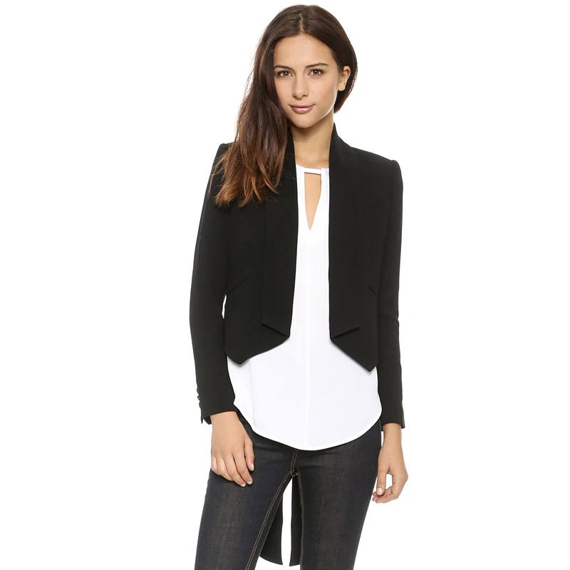 2014 autumn blazer women Classic swallowtail suit jacket shoulder pads