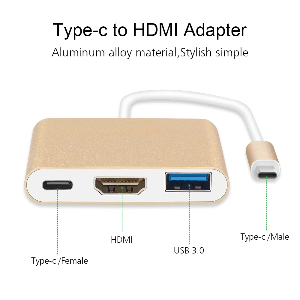 GOOJODOQ USB C type C концентратор USB 3,1-HDMI 4K адаптер конвертер кабель для Macbook Pro Macbook 2K 4K USB-C HDMI концентратор