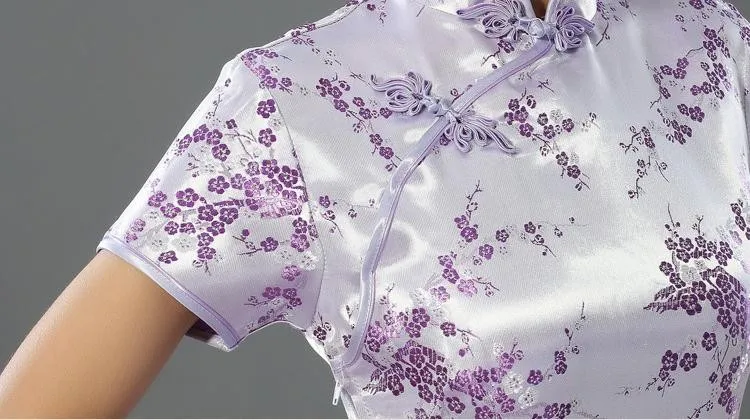 Black Chinese Traditional Dress Sexy Women Satin Qipao Long Cheongsam Flower Size S M L XL XXL XXXL 4XL 5XL 6XL LG04