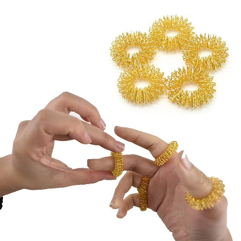 5pcs gold color stainless steel Finger Massage Ring Stimulate acupuncture points Relieve Finger 5pcs gold color stainless steel Finger Massage Ring Stimulate acupuncture points Relieve Finger