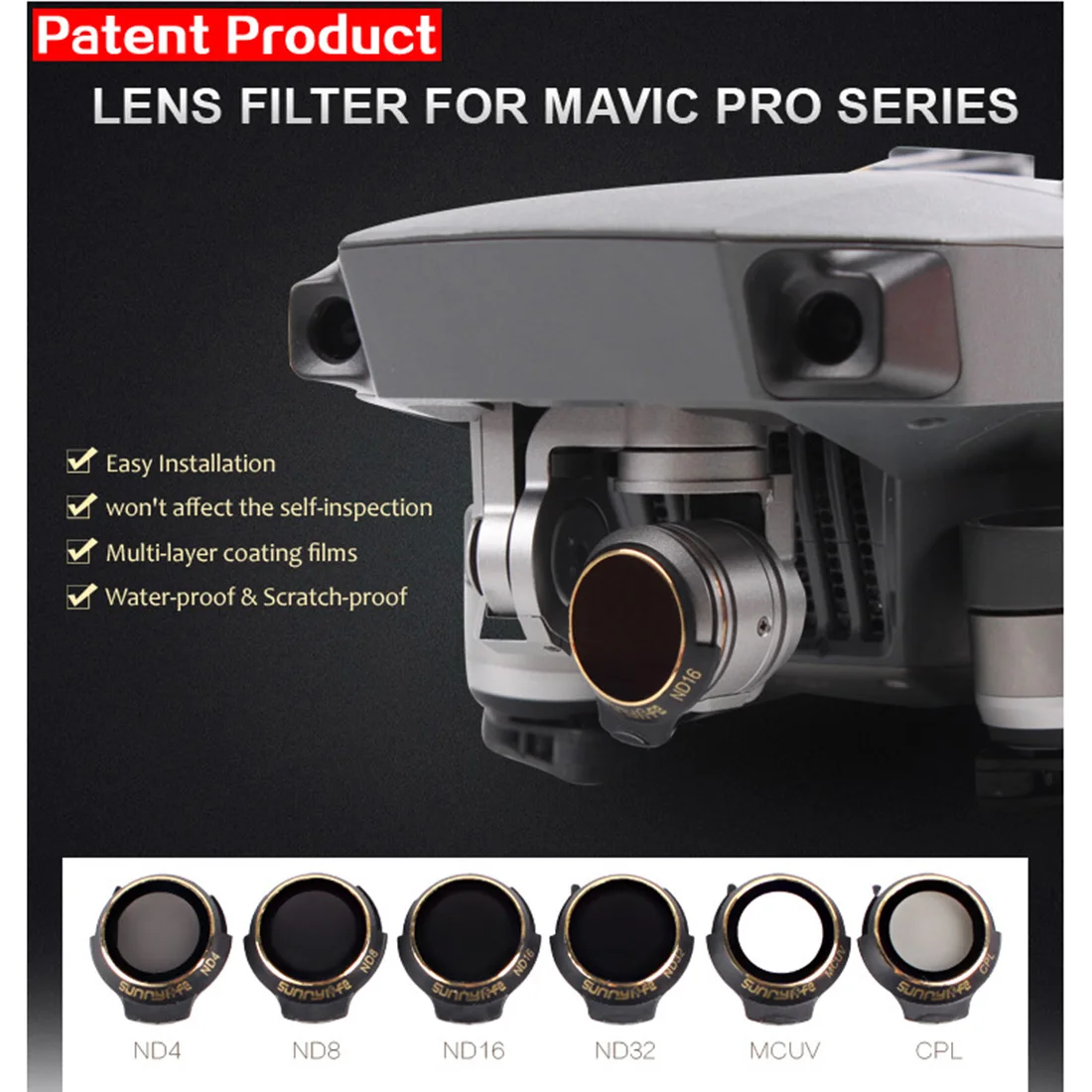 Стеклянный фильтр MCUV для DJI Mavic Pro/Alpine White/Platinum