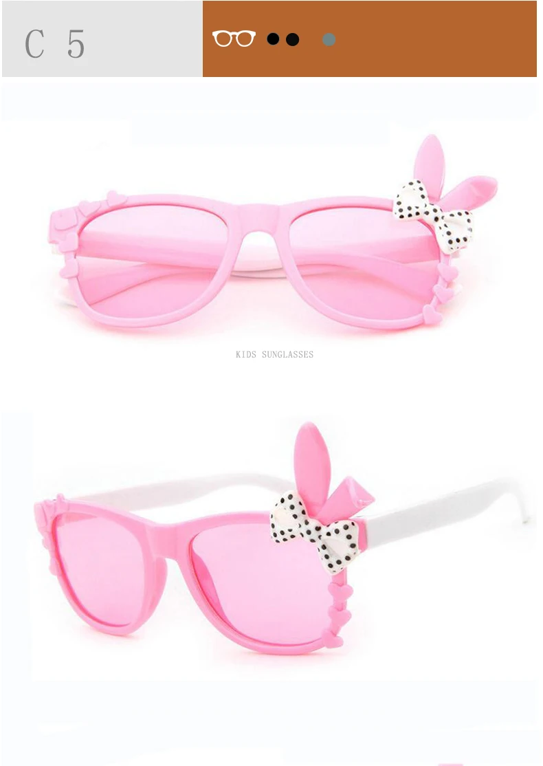 jumlai New Children Rabbit ears Sunglasses Kids Designer Shades For Girls Boys Goggle Baby Glasses Oculos Infantil  (11)