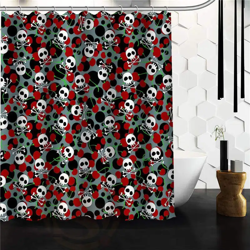 Popular Flowers Sugar Skull Shower Curtain Custom Bath ...