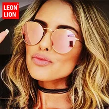 LeonLion, Новое поступление, круглые солнцезащитные очки для женщин, Классические винтажные очки, уличные очки, зеркальные, UV400, Gafas De Sol Mujer