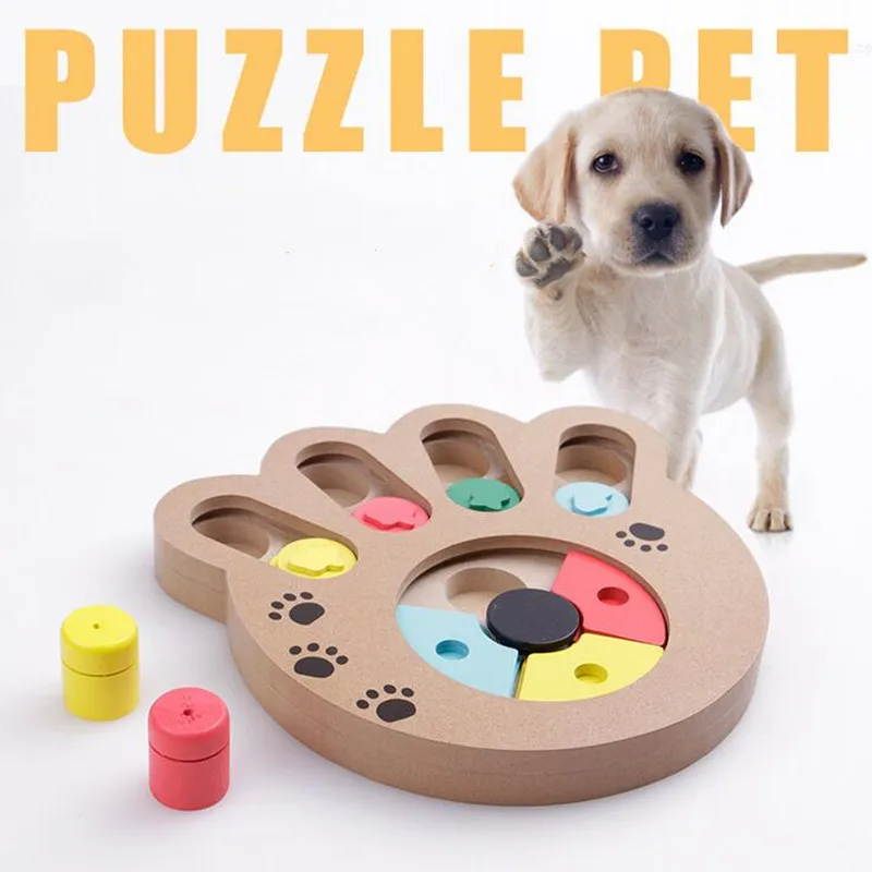 

1 Pcs Dogs Puzzle Toys Bones Paw Prints Pet Fun Feeding Multi-functional Interactive Dog Toys For Cats Pet Feeder Educational