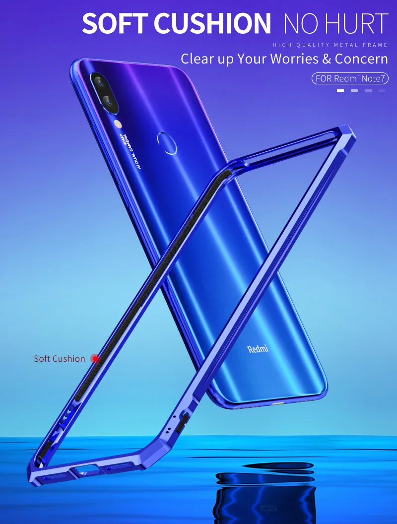 OMEVE для Xiaomi Redmi Note 7 бампер чехол Redmi Note7 Pro Алюминиевый сплав металлический каркас бампер чехол для Redmi Note 7 Pro 6,3 дюймов