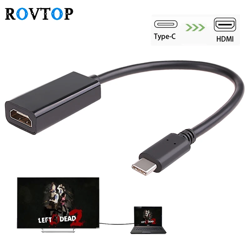 

Rovtop USB Type C to HDMI Adapter USB 3.1 to HDMI Adapter Male to Female Converter for MacBook Pro Huawei Samsung 20cm