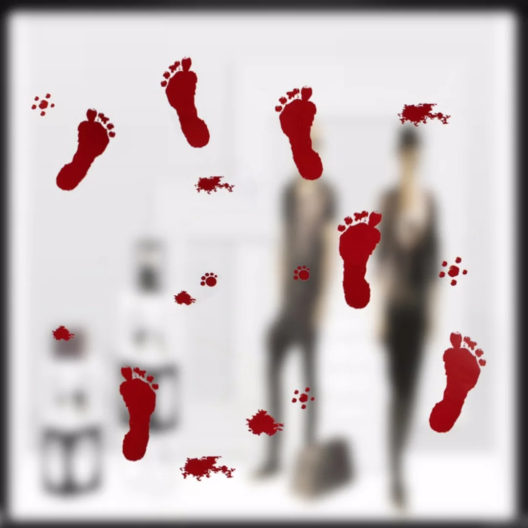 Halloween Scary Bloody Handprint Footprint Window Clings Door Cover Party Decor 2019 Newest